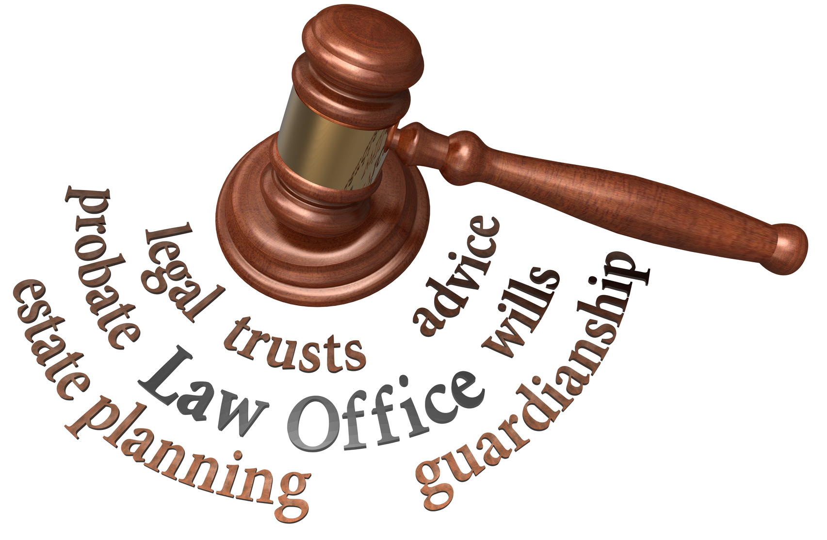 Gavel with legal concepts of estate planning probate wills attorney